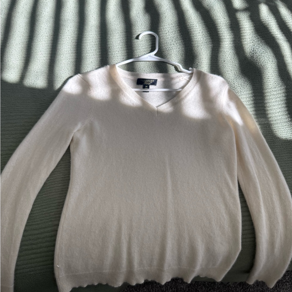Charter Club Cream V-Neck Sweater